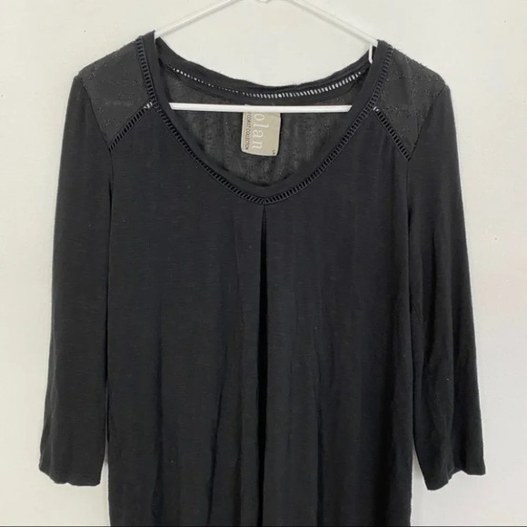 Anthropologie Dolan Black Long Loose Knit Blouse Womens Size Small Neutral - Picture 7 of 13
